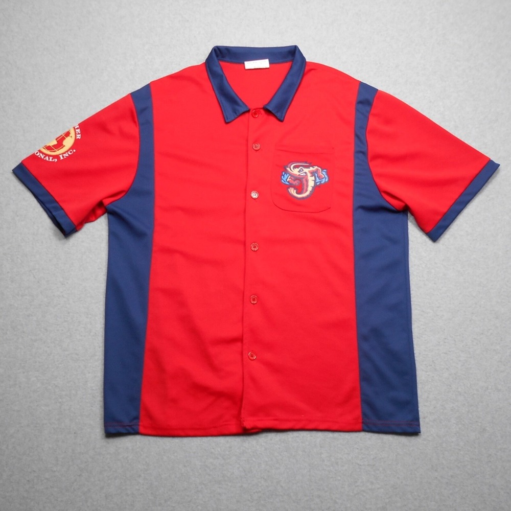 Jacksonville Jumbo‎ Shrimp Shirt XL Red Minor League Baseball Camp Bowling